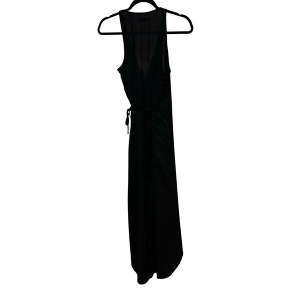 Abercrombie & Fitch Black Wrap Asymmetrical Tie Waist  Maxi Dress - Picture 7 of 13